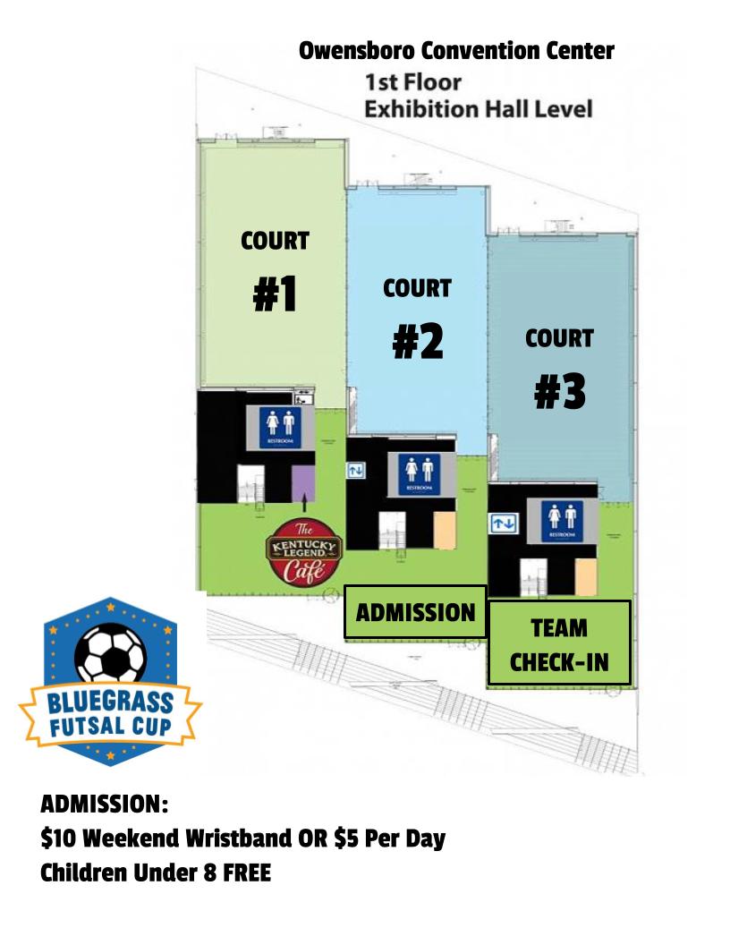Bluegrass Futsal Cup - Convention Center Layout